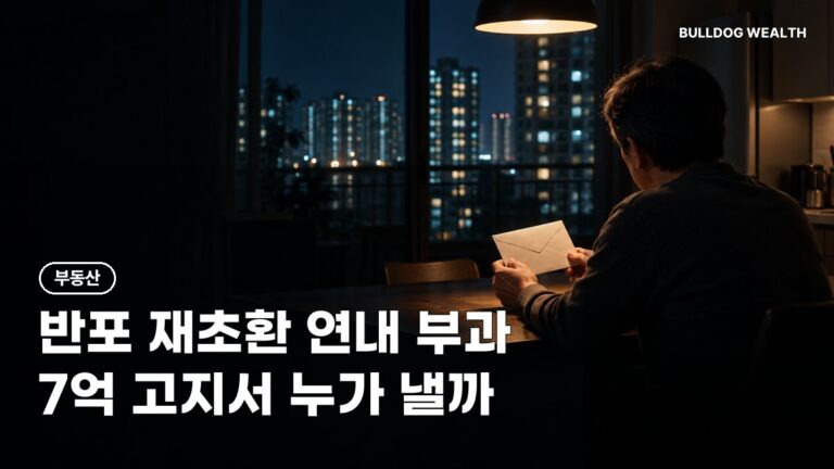 재초환 부담금 연내 첫 부과 예고, 반포 재건축 사면 손해일까? 확인할 5가지