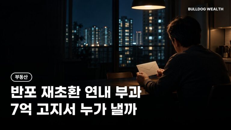 재초환 부담금 연내 첫 부과 예고, 반포 재건축 사면 손해일까? 확인할 5가지
