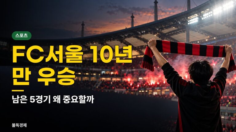 FC서울 우승 10년 만에 통산 7번째, 상금 5억·파이널 일정 놓치면 손해인 5가지 확인
