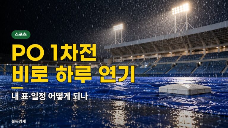 플레이오프 우천취소, 1차전 26일 오후 6시30분 순연…티켓·일정 놓치면 손해인 5가지 확인