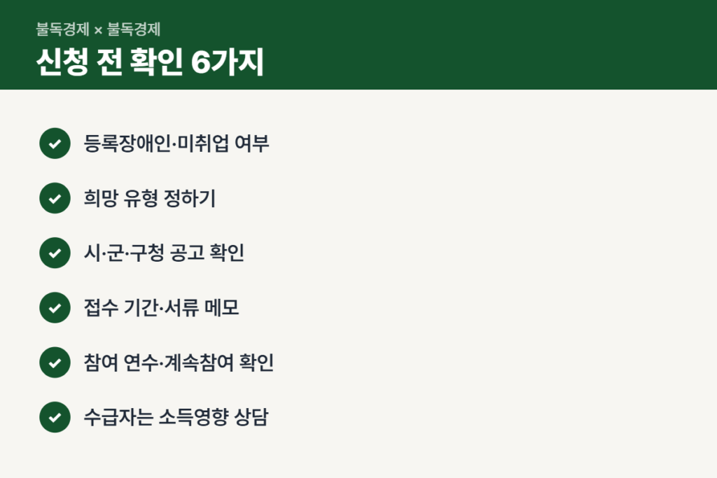 장애인일자리 신청 전 확인 체크리스트