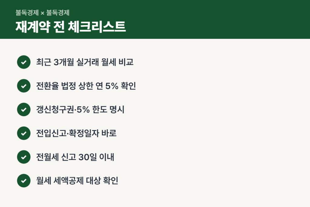 서울 아파트 월세 세입자 재계약 전 체크리스트