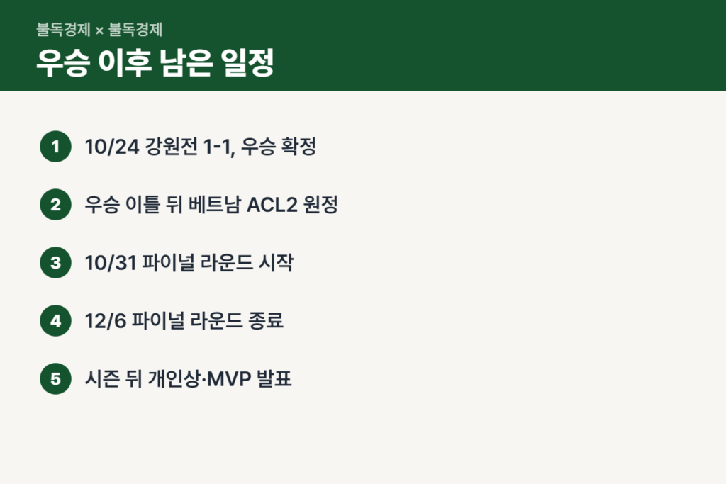 FC서울 우승 이후 남은 일정 순서