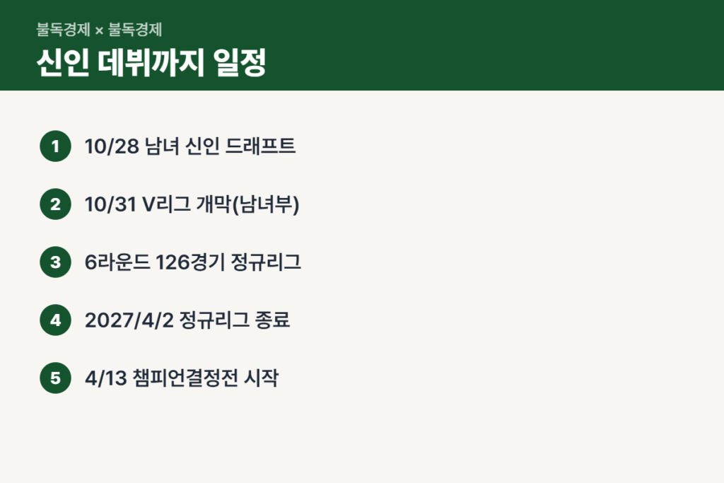 프로배구 신인드래프트 이후 V리그 개막 일정