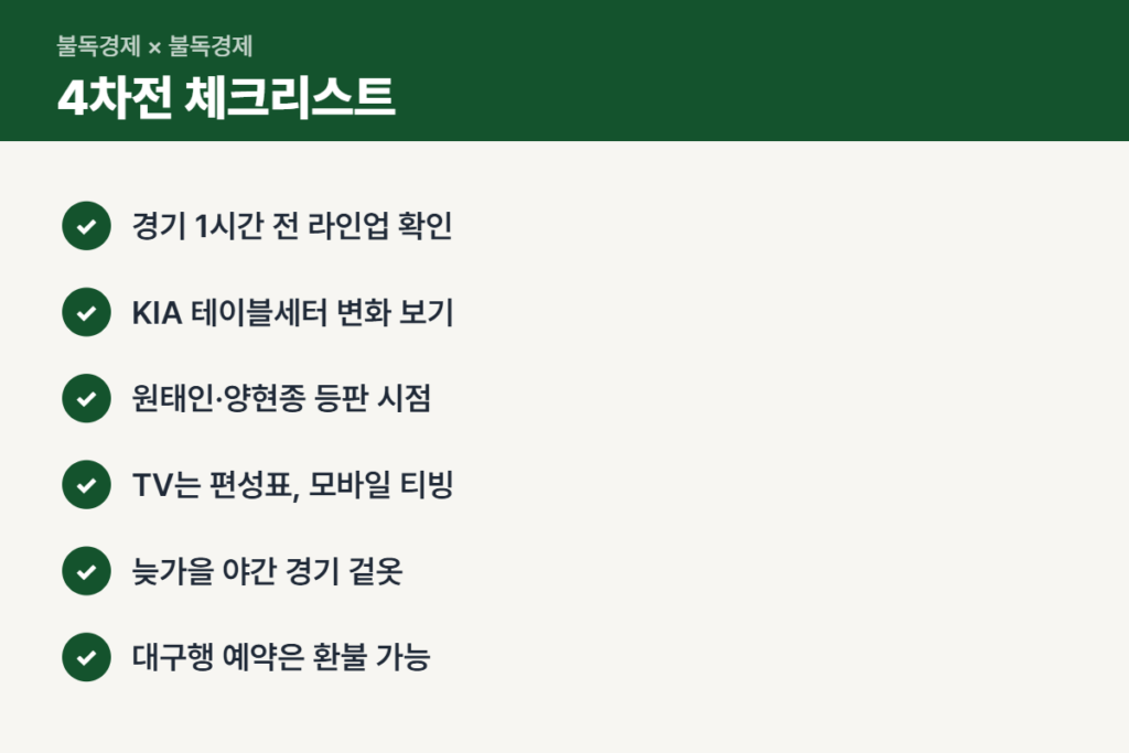 플레이오프 4차전 시청·관람 체크리스트