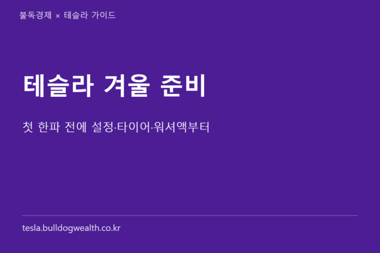 테슬라 겨울 준비 체크리스트 6가지, 첫 한파 전에 놓치면 손해인 설정