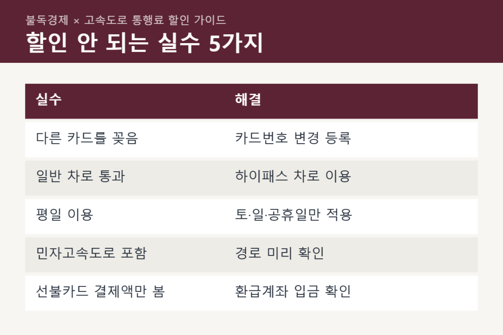 다자녀 통행료 할인 안 되는 실수 표
